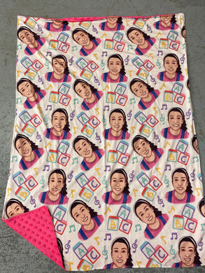 Miss Rachel Minky blanket, 30x40”