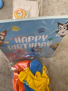 36 pieces Blue dog balloons/banner party supplies