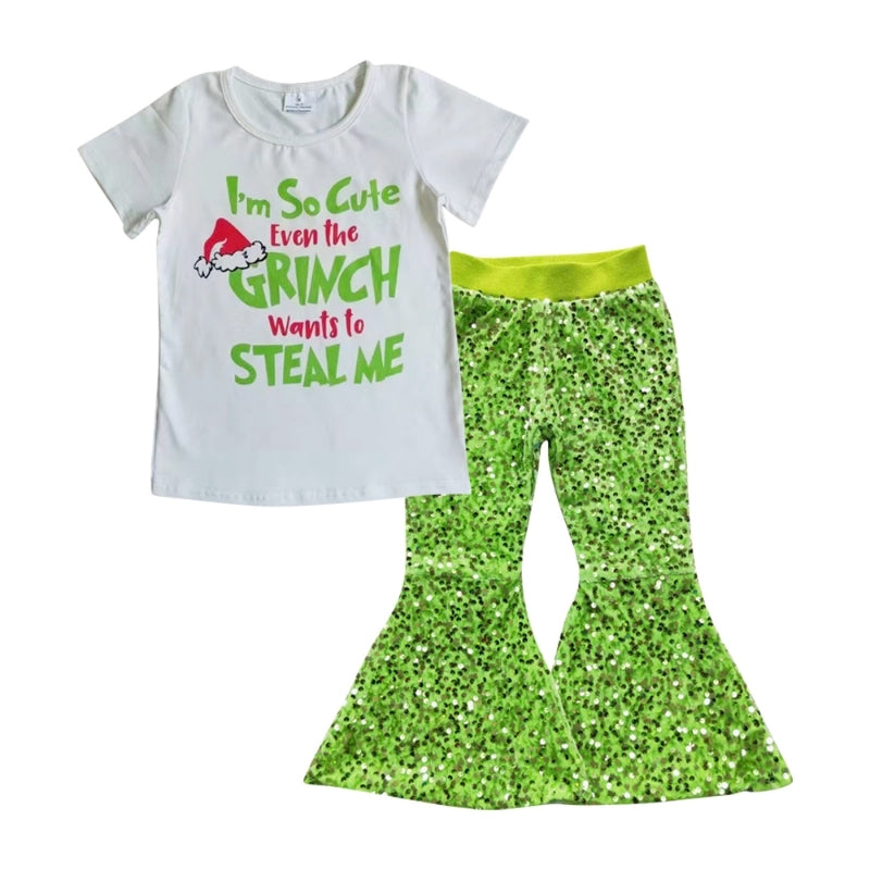 Preorder green guy with sequin pants outfit