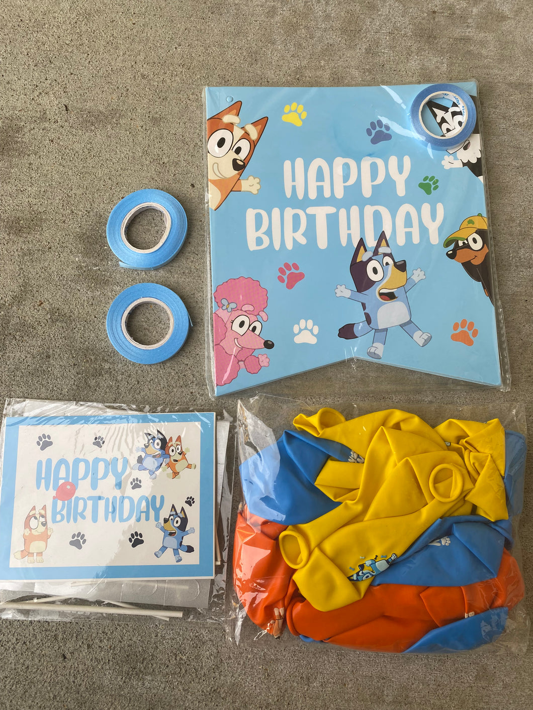 36 pieces Blue dog balloons/banner party supplies
