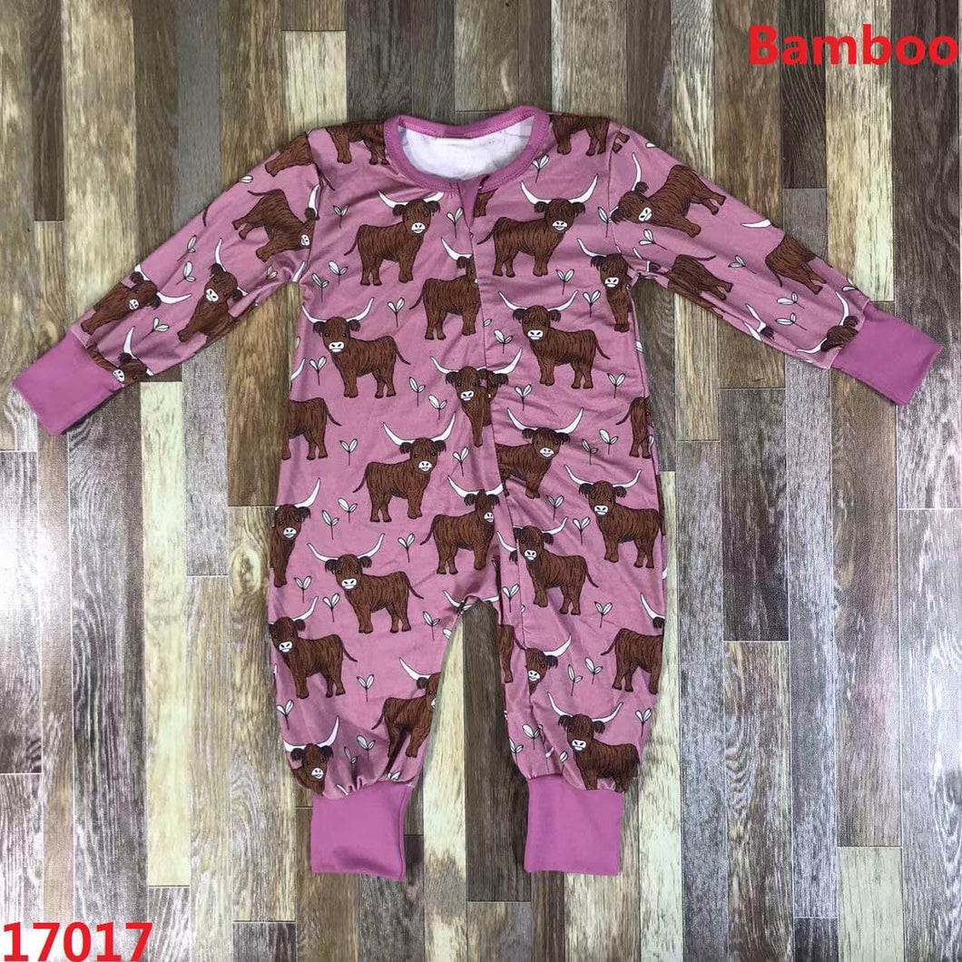 Preorder cow romper, bamboo material