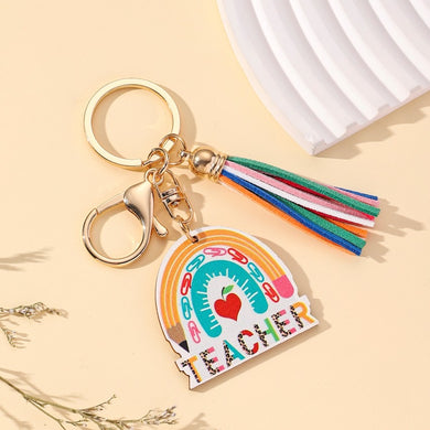 Teacher keychain with tussle