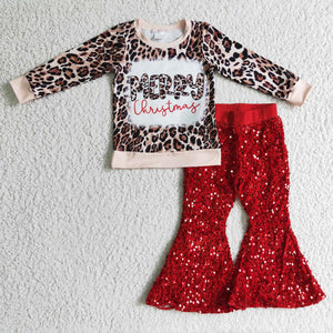 Preorder Merry Christmas outfit with sequin pants