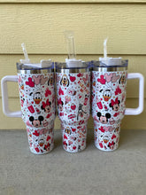 Load image into Gallery viewer, Valentine’s Day 40oz stainless steel tumbler with handle and straw