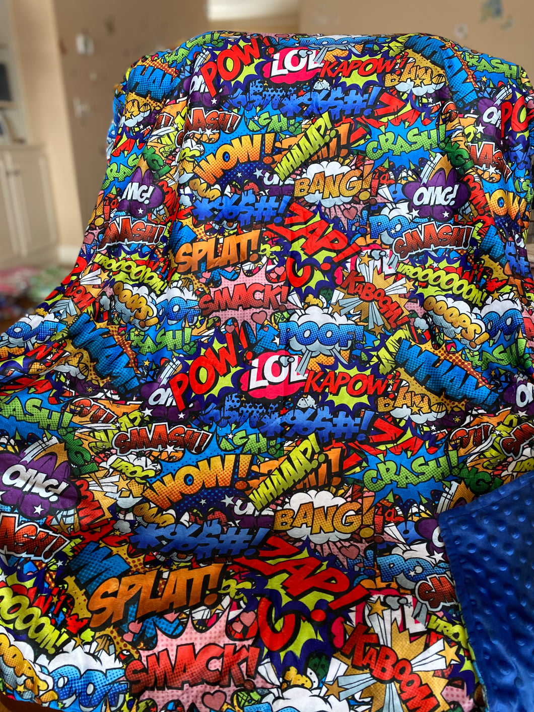 Super hero Minky blanket 30x40”