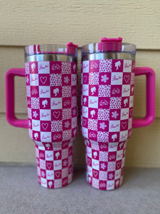 40 oz bling girl tumbler with straw