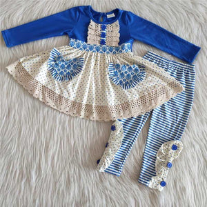 Royal blue lace outfit