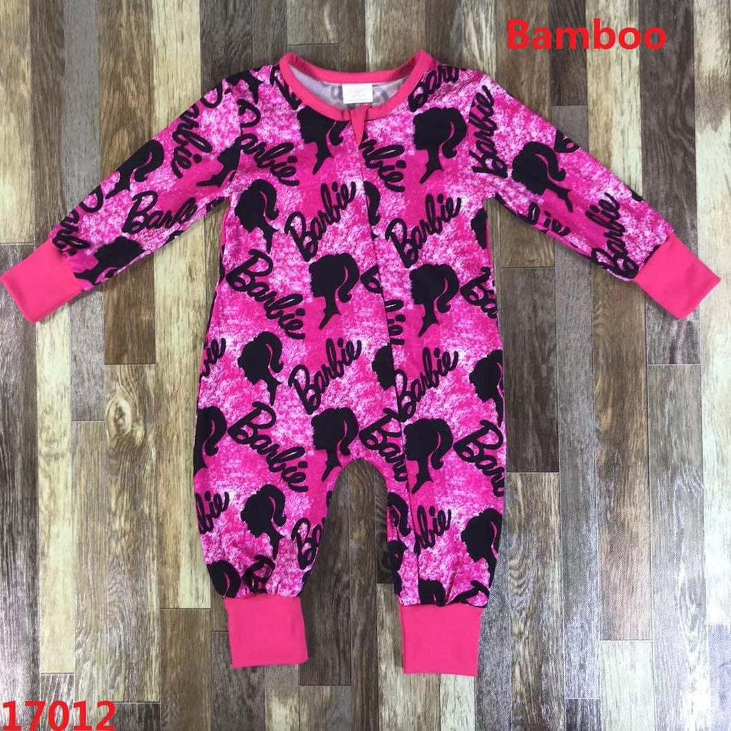 Preorder Pink party girl romper, bamboo material