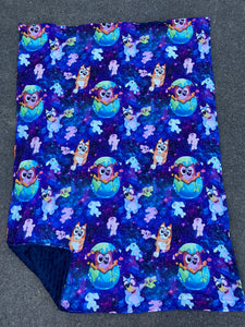Blue dog Minky blanket 30x40”