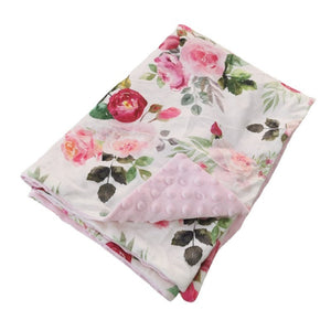 Flower Minky blanket 30x40”