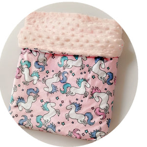 Unicorn  Minky blanket 30x48”