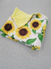 Load image into Gallery viewer, Sunflower Minky blanket 30x40”