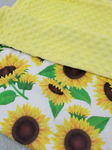 Sunflower Minky blanket 30x40”