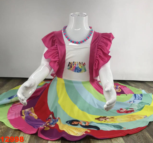 Preorder princess rainbow twirl dress
