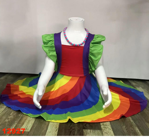 Preorder rainbow twirl dress