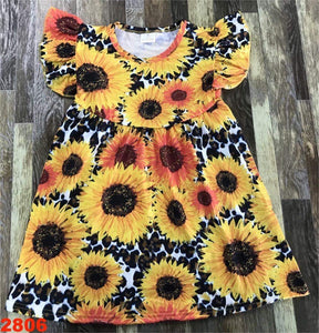 Preorder leopard sunflower dress