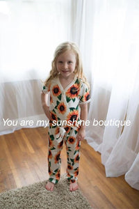 Child sunflower pjs - You Are My Sunshine Boutique LLC