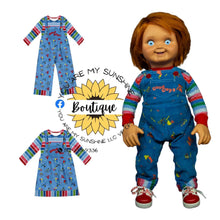 Load image into Gallery viewer, Scary boy dress/overall,  2-pc set,