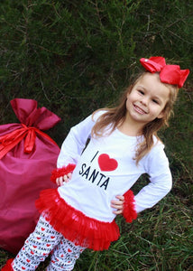 I love Santa outfit - You Are My Sunshine Boutique LLC
