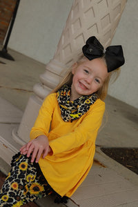 Sunflower outfit with infinity scarf - You Are My Sunshine Boutique LLC