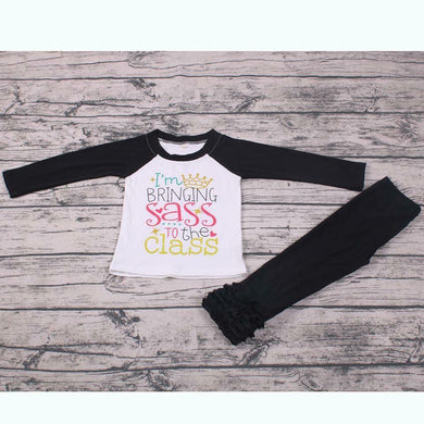 Bringing sass to the class outfit with black ruffle pants - You Are My Sunshine Boutique LLC