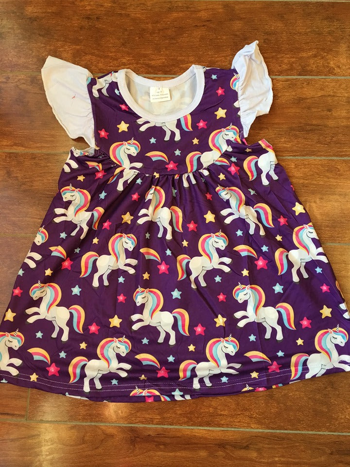 Unicorn and rainbow dress(pearl style) - You Are My Sunshine Boutique LLC