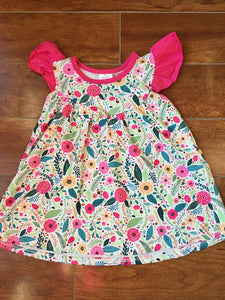 Pink floral dress(pearl style) - You Are My Sunshine Boutique LLC