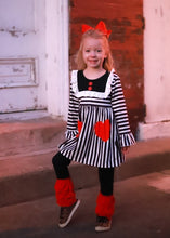 Load image into Gallery viewer, Black and white outfit with hearts - You Are My Sunshine Boutique LLC