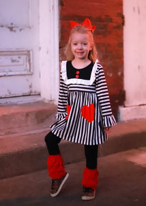 Black and white outfit with hearts - You Are My Sunshine Boutique LLC