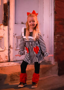 Black and white outfit with hearts - You Are My Sunshine Boutique LLC