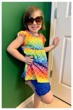 Load image into Gallery viewer, Mermaid outfit with blue ruffle shorts - You Are My Sunshine Boutique LLC