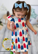Load image into Gallery viewer, 4th of July, Red, white and blue popsicles dress - You Are My Sunshine Boutique LLC