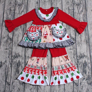 I love santa outfit with pockets - You Are My Sunshine Boutique LLC