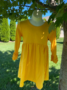 Mustard yellow ruffle dress - You Are My Sunshine Boutique LLC