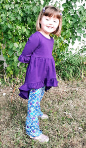 Mermaid hi-low outfit with ruffle pants - You Are My Sunshine Boutique LLC