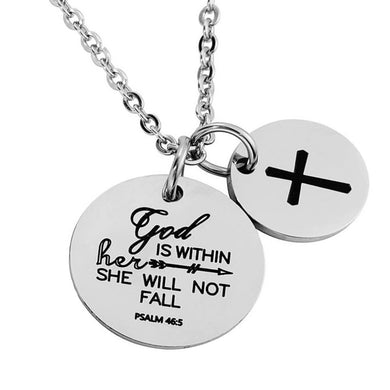 Necklace, God is within her, she will not fall