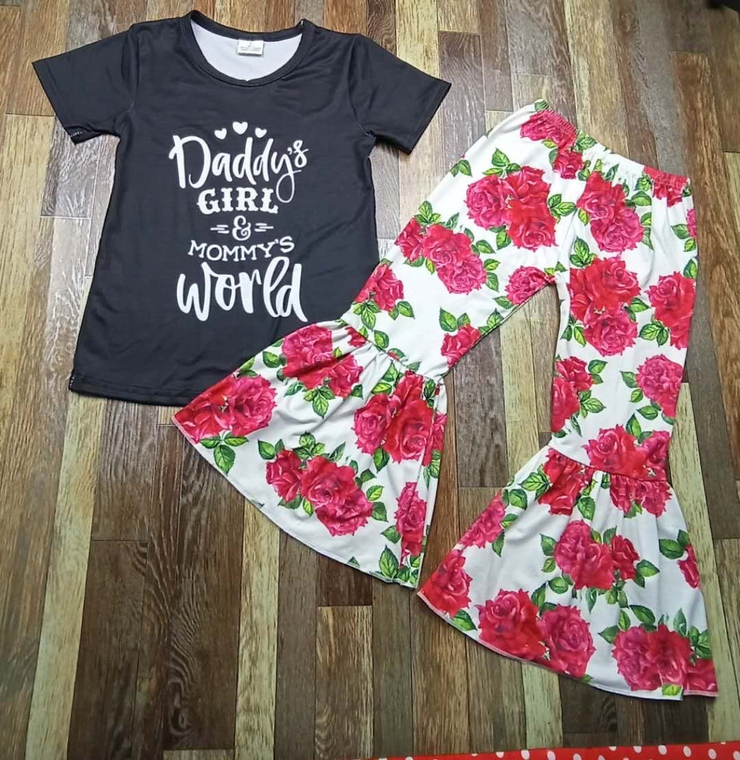 Daddy’s girl & mommy’s world outfit - You Are My Sunshine Boutique LLC