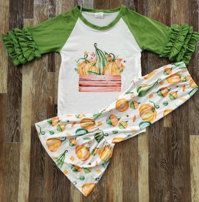 Green pumpkin outfit - You Are My Sunshine Boutique LLC