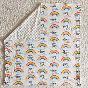 Over the rainbow Minky blanket, 30x30”