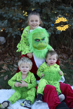 Load image into Gallery viewer, Grinch pjs in green