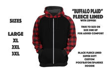 Load image into Gallery viewer, Fleece hoodie zipper-Buffalo plaid