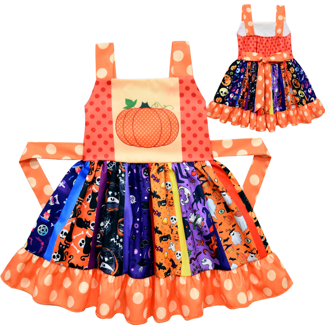 Halloween pumpkin twirl dress - You Are My Sunshine Boutique LLC
