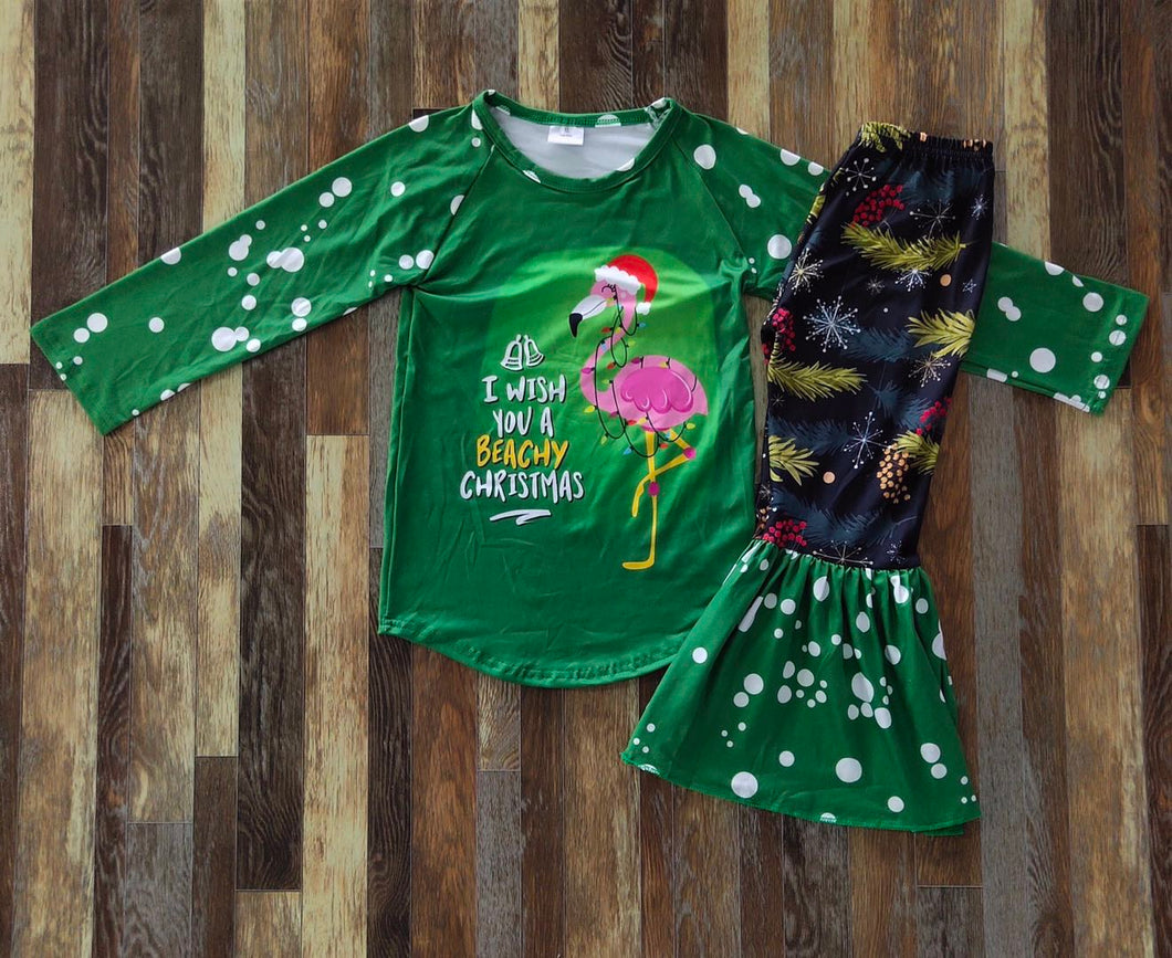 Flamingo Christmas outfit - You Are My Sunshine Boutique LLC