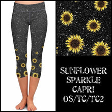 Load image into Gallery viewer, Sunflower sparkle capris