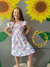 Load image into Gallery viewer, Dragonfly dress with flutter sleeves