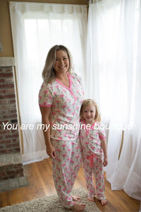 Child flamingo pjs - You Are My Sunshine Boutique LLC