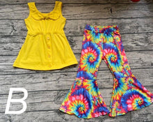 Load image into Gallery viewer, Tie dye outfit with yellow top - You Are My Sunshine Boutique LLC