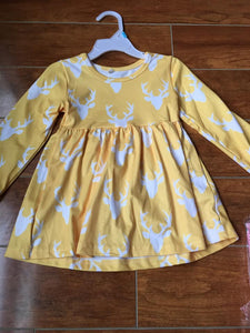 yellow deer dress - You Are My Sunshine Boutique LLC
