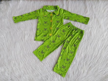 Load image into Gallery viewer, Grinch pjs in green