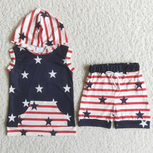 Load image into Gallery viewer, 4th of July, Star and stripes, red, white and blue  jogger outfit, ETA 2-3 weeks